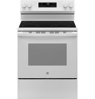 GE - 5.3 Cu. Ft. Freestanding Electric Range with Steam Cleaning and 4 Burner Radiant Cooktop - W... - Large Front