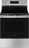 GE - 5.3 Cu. Ft. Freestanding Electric Range with Self-Clean and Steam Cleaning Option and Crisp ... - Large Front
