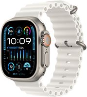 Apple Watch Ultra 2 GPS + Cellular 49mm Titanium Case with White Ocean Band - Silver (AT&T) - Large Front