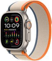 Apple Watch Ultra 2 GPS + Cellular 49mm Titanium Case with Orange/Beige Trail Loop  (Medium/Large... - Large Front