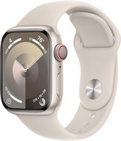 Apple Watch Series 9 GPS + Cellular 41mm Aluminum Case with Starlight Sport Band  (Small/Medium) ... - Large Front