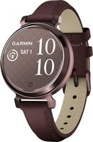 Garmin - Lily 2 Classic Smartwatch 34 mm Anodized Aluminum - Dark Bronze with Mulberry Leather Band - Large Front