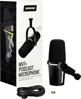 Shure - MV7+ USB-C/XLR Dynamic Podcast Microphone - Black - Large Front