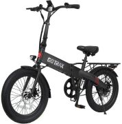 GoTrax - Z4 LITE Folding eBike w/ 25mi Max Operating Range and 20mph Max Speed - Black - Large Front