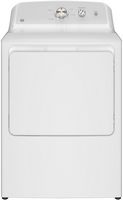 GE - 6.2 Cu. Ft. Electric Dryer with Shallow Depth Design - White with Silver Matte - Large Front