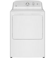 GE - 6.2 Cu. Ft. Gas Dryer with Shallow Depth Design - White with Silver Matte - Large Front