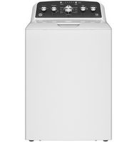 GE - 4.6 Cu. Ft. High-Efficiency Top Load Washer with Deep Fill and Cold Plus - White with Matte ... - Large Front