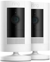 Ring - 2-Pack Outdoor Cam (Stick Up Cam) Indoor/Outdoor Wire Free 1080p Security Camera - White - Large Front