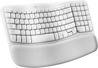 Logitech - Wave Keys for Mac Ergonomic Wireless Keyboard with Integrated Palm-rest - Off-white - Large Front