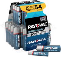 Rayovac - AA Batteries & AAA Batteries Combo Pack, 30 AA and 24 AAA (54 Battery Count) - Large Front