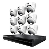 Night Owl - 24 Channel 9 Dome Camera Indoor/Outdoor Wired IP 4K 4TB NVR Security System with 2-wa... - Large Front