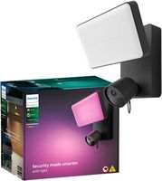 Philips - Hue Outdoor Floodlight Camera - Black - Large Front