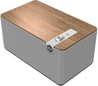 Klipsch - The Three Plus Premium Tabletop Bluetooth Speaker with Broadcast Mode - Walnut - Large Front