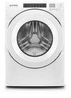 Amana - 4.3 Cu. Ft. High Efficiency Stackable Front Load Washer with 14 Cycle Options - White - Large Front