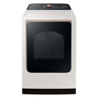 Samsung - OPEN BOX 7.4 Cu. Ft. Smart Electric Dryer with Steam and Sensor Dry - Ivory - Large Front