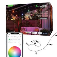 Nanoleaf - Essentials Smart Multicolor Outdoor String Lights Smarter Kit – 98 feet - White and Co... - Large Front