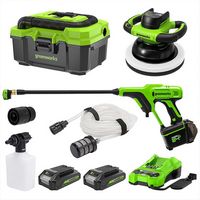 Greenworks - 24V Cordless Car Cleaning 3 Piece Combo Kit with Two (2) 2.0Ah Batteries & Charger -... - Large Front