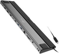 j5create - USB4 Triple 4K Multi-Port Docking Station - Space Gray & Black - Large Front