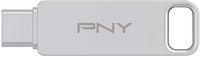 PNY - 64GB DUO LINK USB 3.2 Type-C Dual Flash Drive - Silver - Large Front