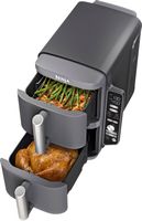 Ninja - DoubleStack XL 10 QT, 6-in-1, 2-Basket Air Fryer, Space Saving Design - Gray - Large Front