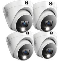 Night Owl - 4-Camera Indoor/Outdoor Add On Wired 2K Security Dome Cameras with 2-Way Audio - White - Large Front
