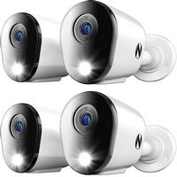 Night Owl - 4-Camera Indoor/Outdoor Add On Wired 4K Security Cameras with 2-Way Audio - White - Large Front