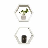 TRINITY - DRAKESTONE | Hexagon Shelves | 2-Pack | - White - Large Front