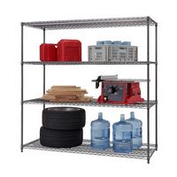 TRINITY - PRO 4-Tier | 72x30x72 | Industrial Wire Shelving | NSF | - Black Anthracite® - Large Front