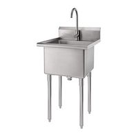 TRINITY EcoStorage® | Stainless Steel Utility Sink | NSF | w/ Faucet - Stainless Steel - Large Front