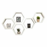 TRINITY - DRAKESTONE | Hexagon Shelves | 5-Pack | - White - Large Front