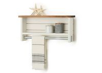 TRINITY - DRAKESTONE | Towel Bar w/ Shelves | - White Wash - Large Front