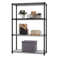TRINITY - 4-Tier | 36x14x54 | Commercial Wire Shelving | NSF | w/ Liners | - Black - Large Front