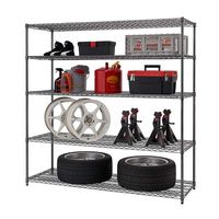TRINITY PRO 5-Tier | 72x24x72 | Industrial Wire Shelving | NSF | - Black Anthracite® - Large Front
