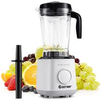 Costway - 1500W Countertop Smoothies Blender 10 Speed w/ 6 Pre-Setting Programs - White - Large Front