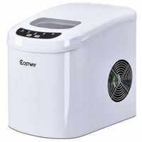 Costway - Portable Compact Electric Ice Maker Machine Mini Cube 26lb/Day - White - Large Front