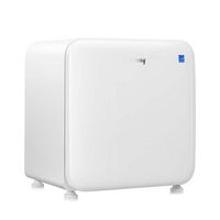 Costway - 1.6 Cubic Feet Compact Refrigerator Reversible Door Mini Fridge - White - Large Front