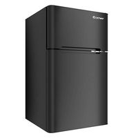Costway - Refrigerator Small Freezer Cooler Fridge Compact 3.2 cu ft. Unit, - Black - Large Front