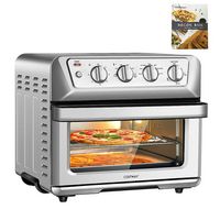 Costway - 21.5QT Air Fryer Toaster Oven 1800W Countertop Convection Oven w/ Recipe - Silver - Large Front