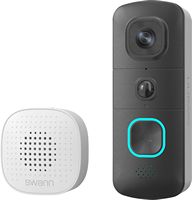 Swann - EVO HD Wi-Fi Video Doorbell: Wired or wire-free, motion detection, night vision, 2-way ta... - Large Front