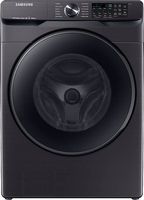 Samsung - 5.0 Cu. Ft.  High-Efficiency Stackable Smart Front Load Washer with Steam - Black Stain... - Large Front