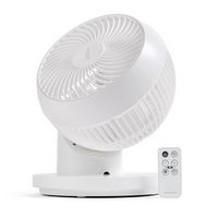 IRIS USA WOOZOO Fan with Remote, 360° Oscillating Fan, Desk Fan - White - Large Front