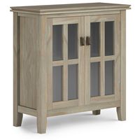 Simpli Home - Artisan Low Storage Cabinet - Distressed Grey - Large Front
