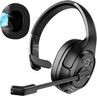 EKSA Telecom - H1 Pro AI-Powered Wireless Headset - Black - Large Front