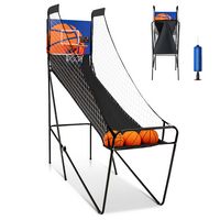 Costway - Foldable Single Shot Basketball Arcade Game W/Electronic Scorer 3 Basketballs - Black - Large Front