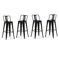 Simpli Home - Rayne Metal Bar Stool (Set of 4) - Black - Large Front