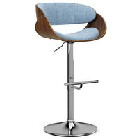 Simpli Home - Amery Mid Century Modern Metal Adjustable Swivel Bar Stool - Denim Blue - Large Front