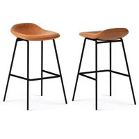 Simpli Home - Dafney Bar Stool (Set of 2) - Camel Brown - Large Front