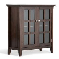 Simpli Home - Acadian Low Storage Cabinet - Brunette Brown - Large Front