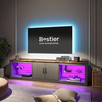 Bestier LED Entertainment Center for Living Rooms Fits TVs up to 75 Inches - Black - Large Front