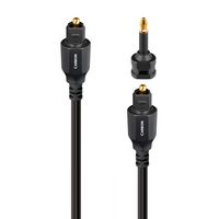 AudioQuest - Carbon Optical 26.2' Digital Toslink Fiber-Optic Cable + Mini-Adaptor with Toslink t... - Large Front